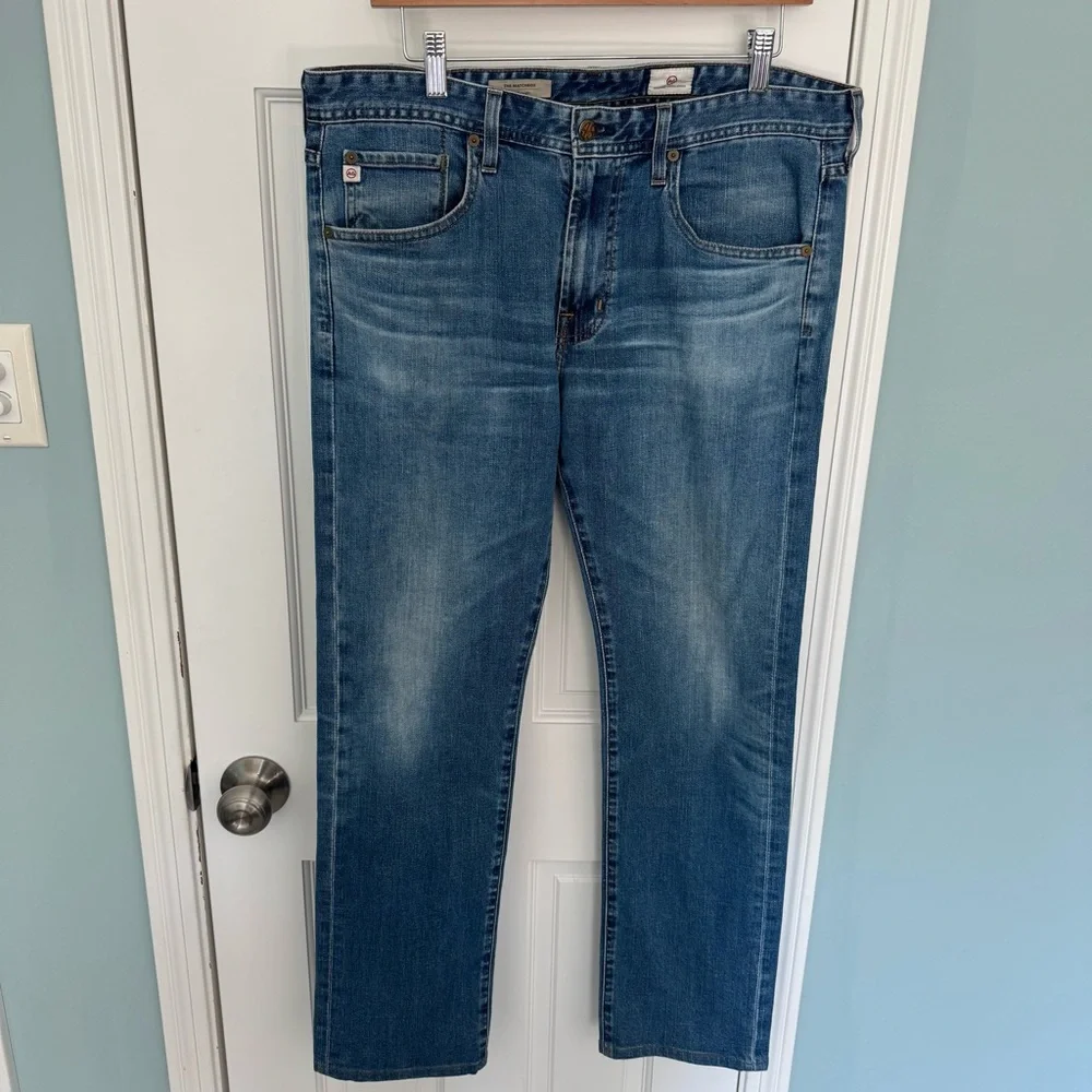 AG Adriano Goldschmied light wash mens blue jeans 34